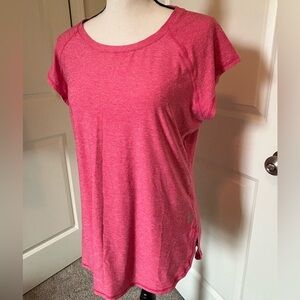 Pink active wear short sleeve top